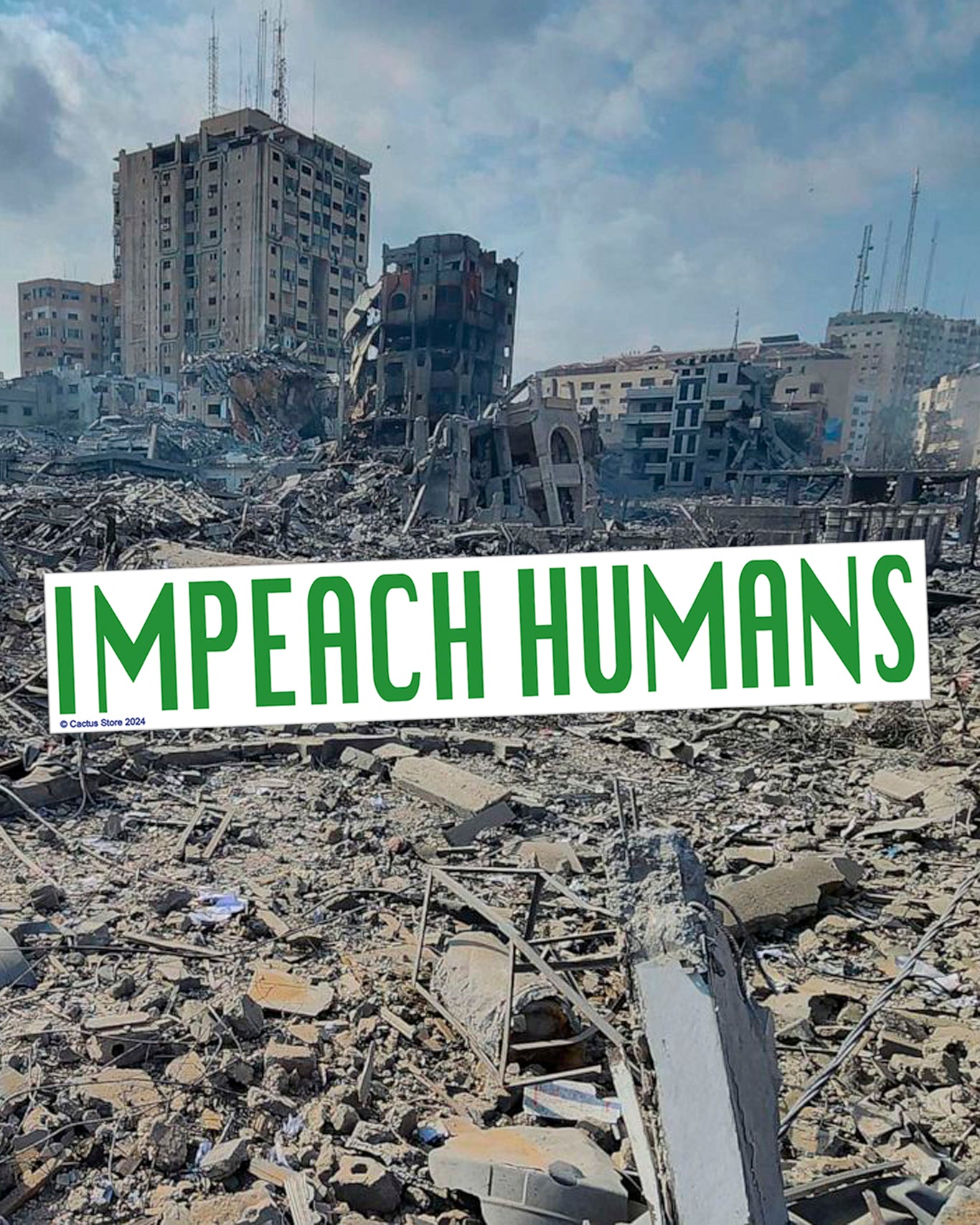 IMPEACH HUMANS Bumper Sticker
