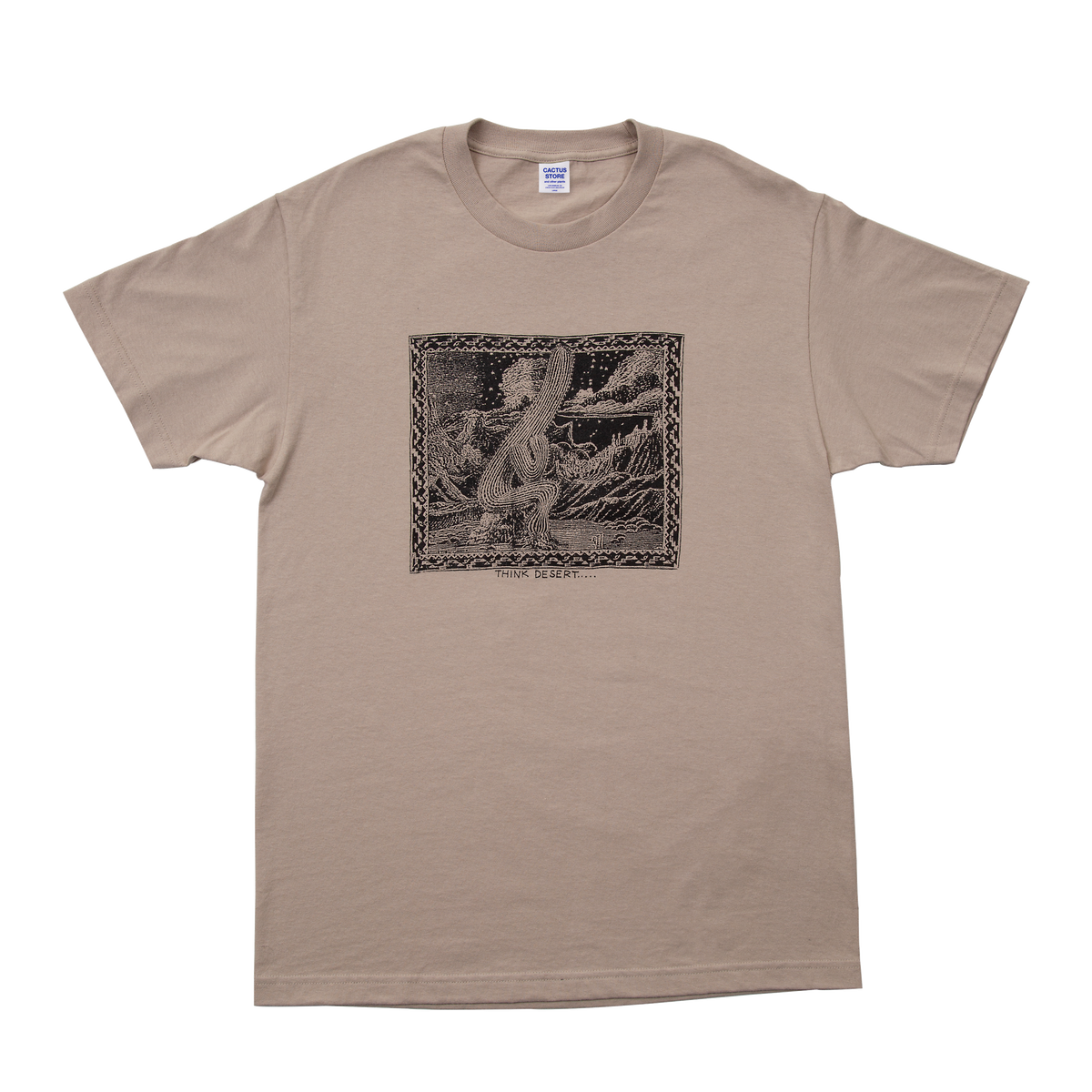 トップス tu es mon tresor CactusStore Work Shirt Cactus Store Drawing T-shirt Beige – Tu es mon Tresor