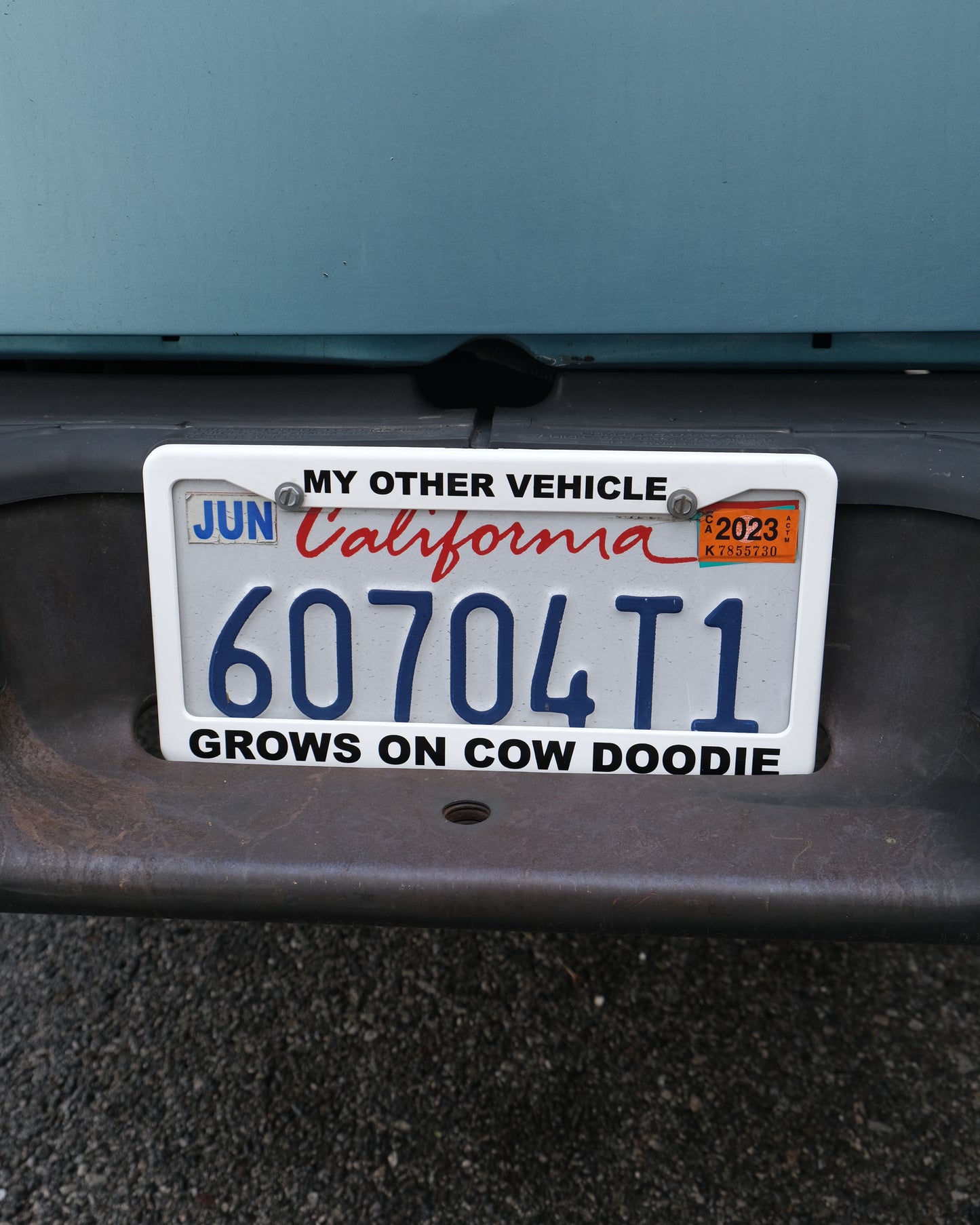 License Plate Frame 3: Cow Doodie