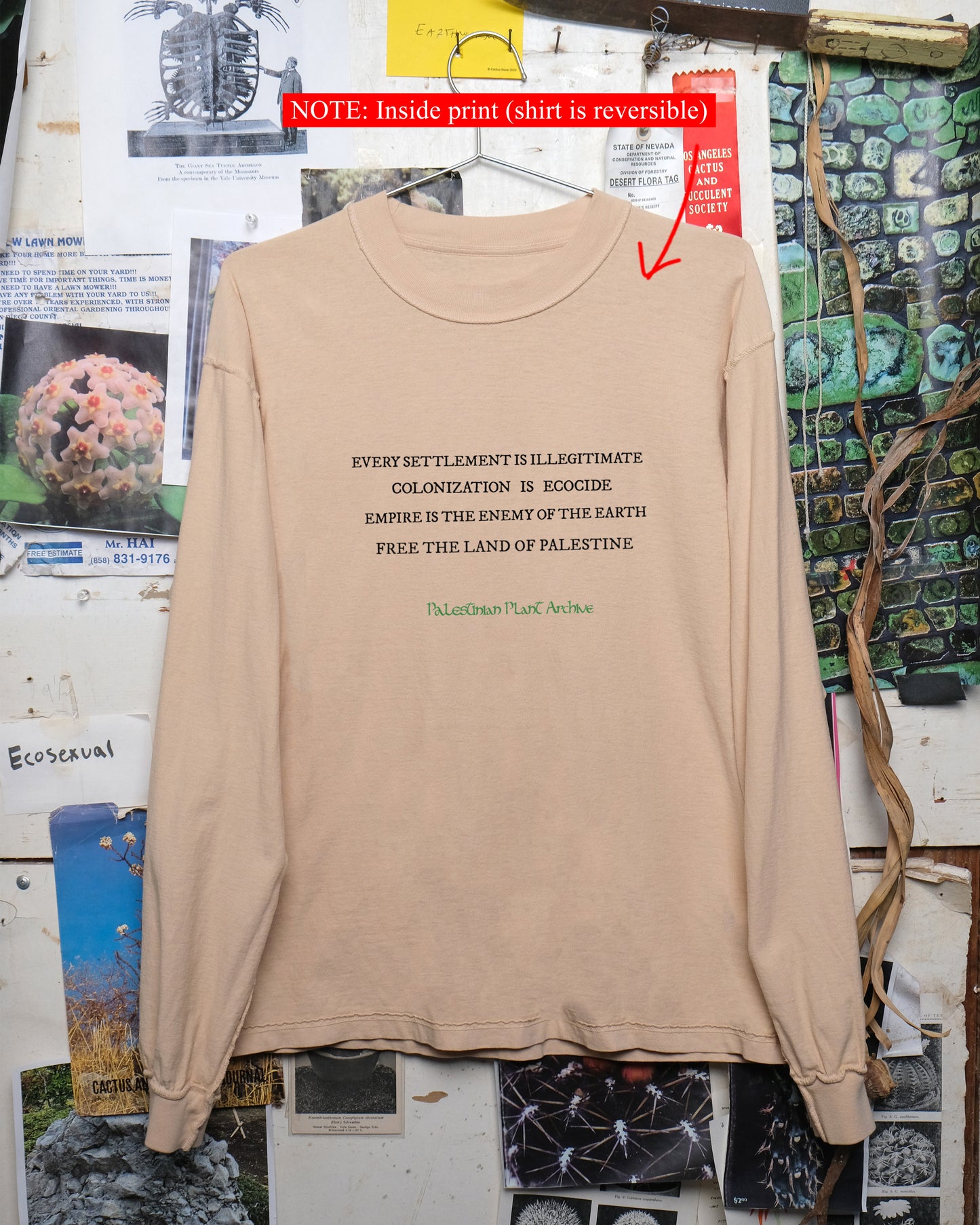 Fundraiser Shirt: Palestinian Plant Archive (Tan L/S)