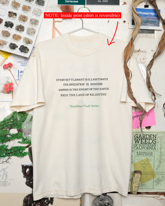Fundraiser Shirt: Palestinian Plant Archive (White S/S)